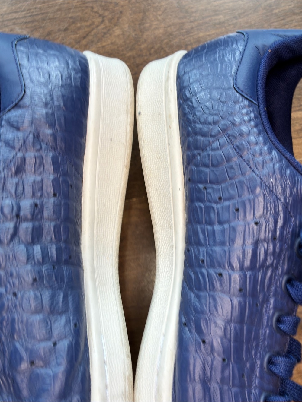 Adidas Stan Smith Croc Embossed  Navy Blue Size 11 AQ2730 Mens  1/16 - Picture 6 of 14